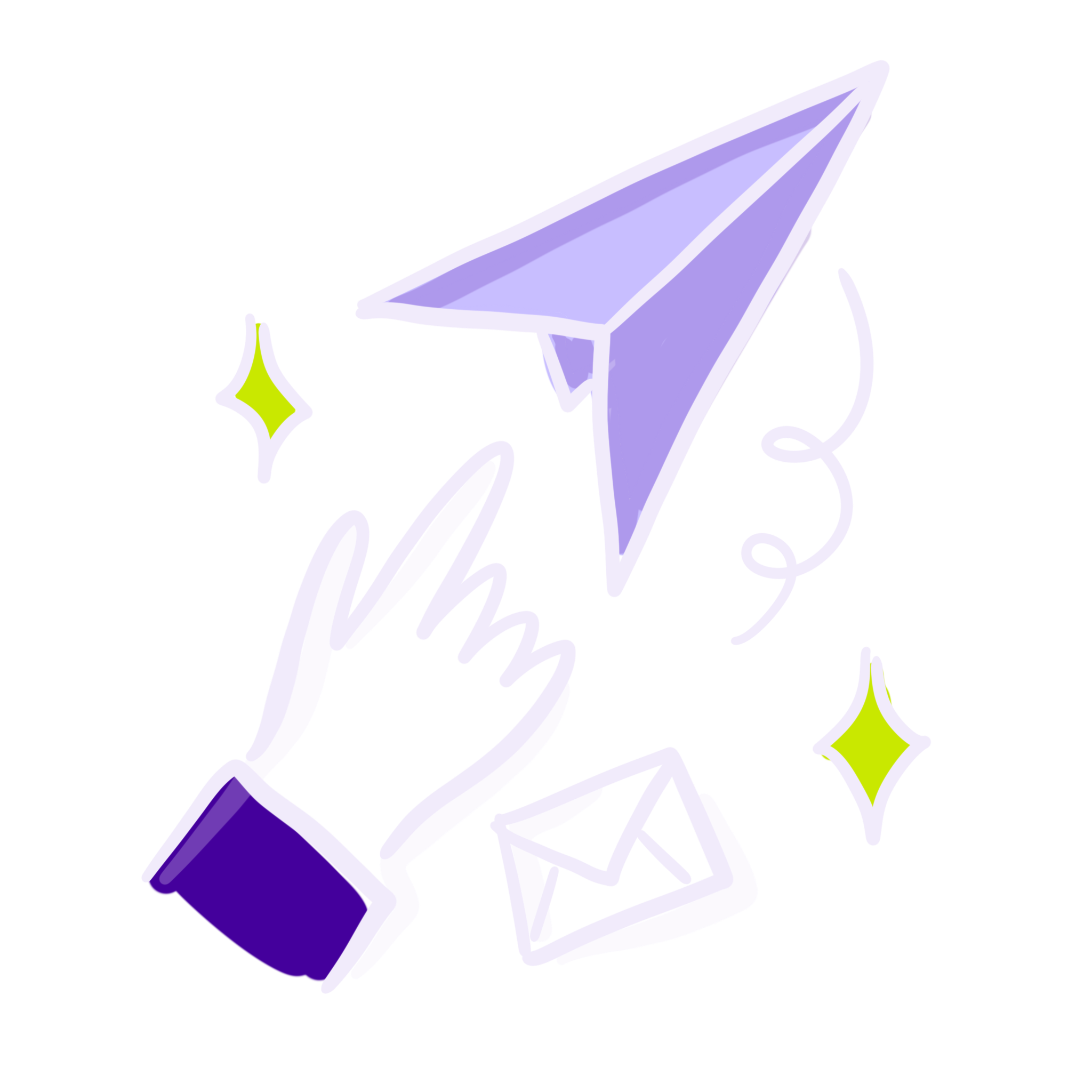 Illustration of a hand sending a paper areoplane with a message.